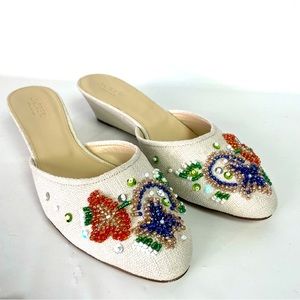 J Crew Collection Blanche Womens 9 Beaded Mules